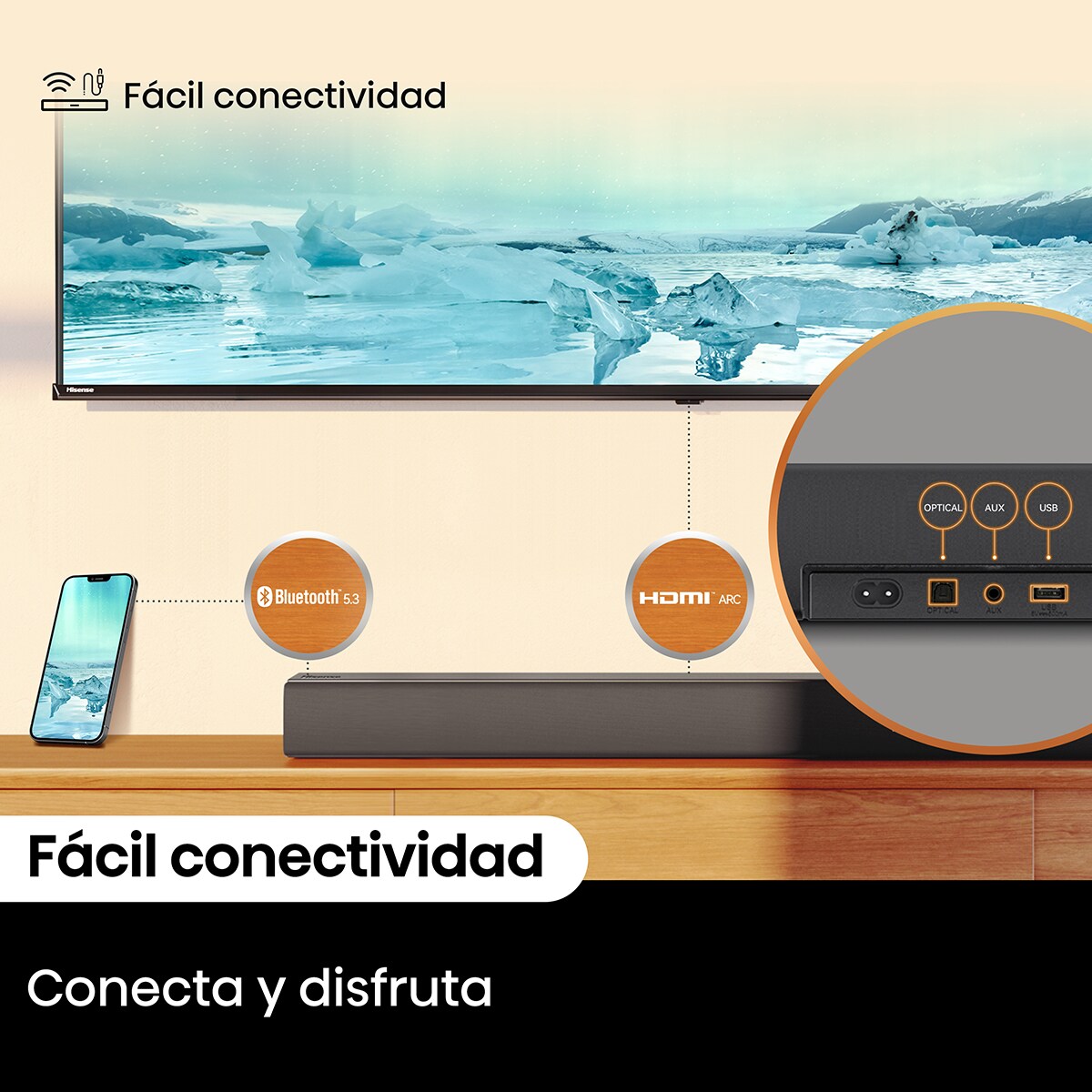 Barra de sonido Hisense HS3100, 3.1, Dolby Digital Plus, 480W con Subwoofer inalámbrico Negro-11