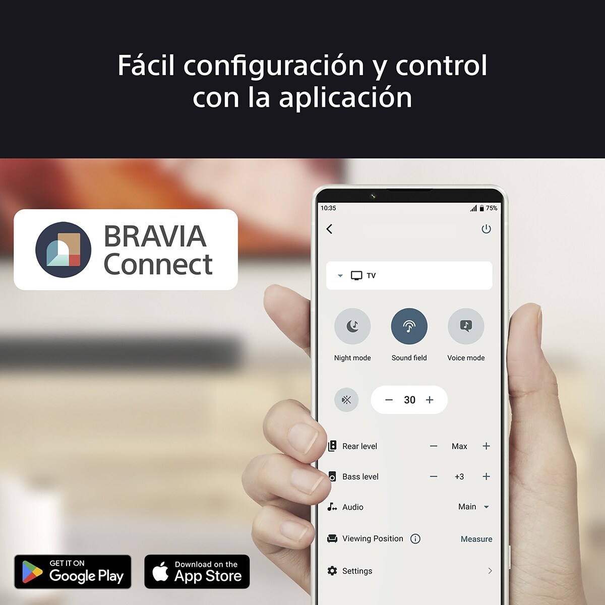 Barra de sonido Sony BRAVIA Theatre Bar 6, 3.1.2 canales, subwoofer inalámbrico, sonido cinematográfico Dolby Atmos y DTS:X, IA Voice Zoom3 Negro-14