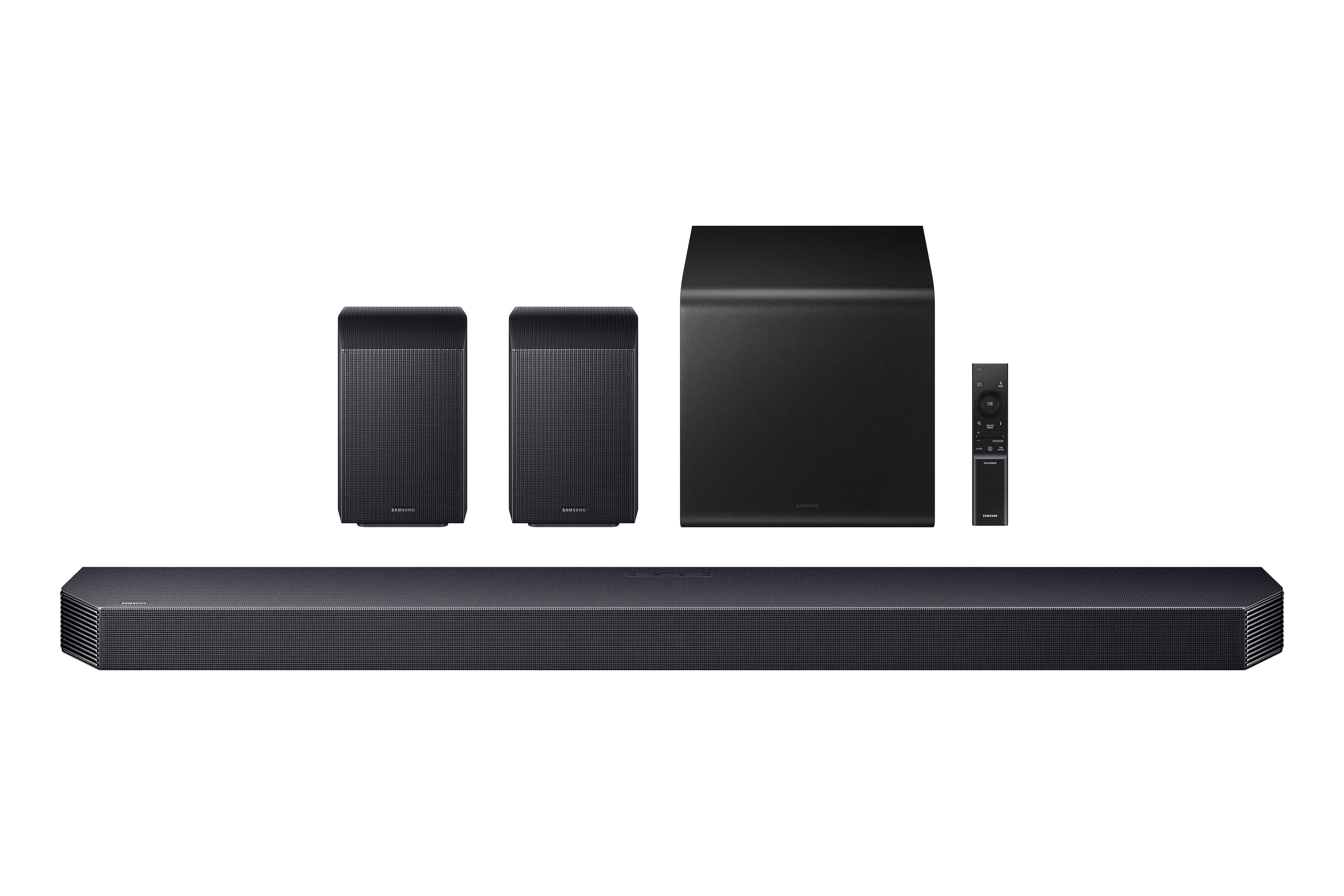 Barra de sonido Samsung 2025 HW-Q930F, Dolby Atmos y DTS: X, Q-Symphony, 9.1.4 con 17 altavoces, 580W, Subwoofer inalámbrico 8" de 200W, Wi-Fi Negro titanium-3