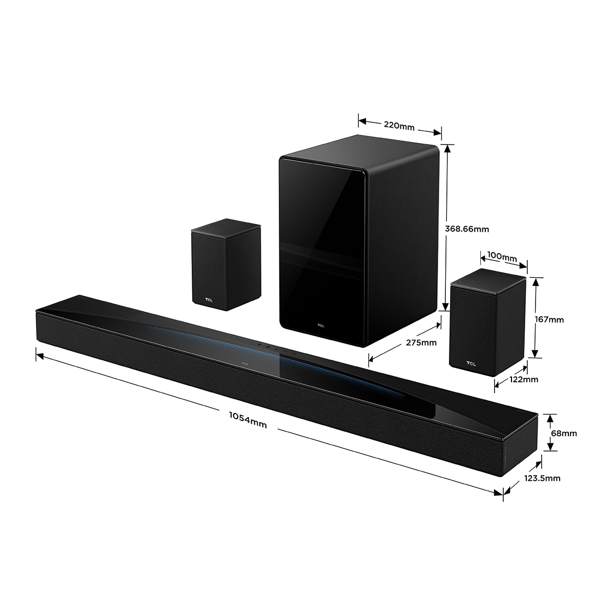 Barra de sonido TCL Q85HE 7.1.4 canales Titanio-2