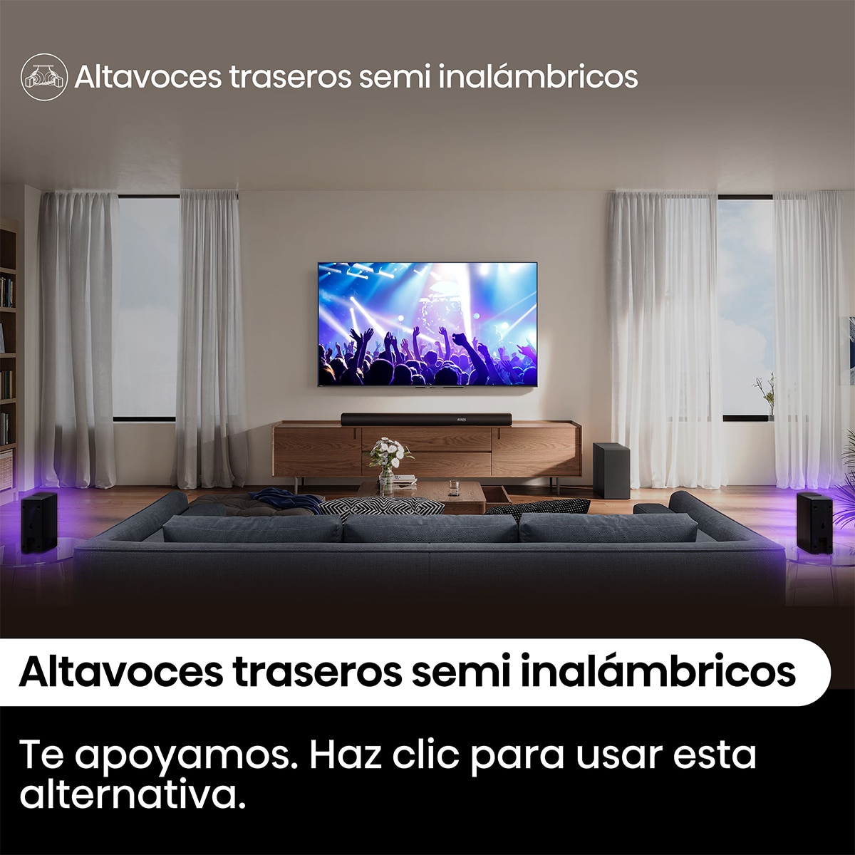 Barra de sonido Hisense AX-5100Q, Dolby Atmos 5.1 canales, 580 W con Subwoofer inalámbrico Negro-8
