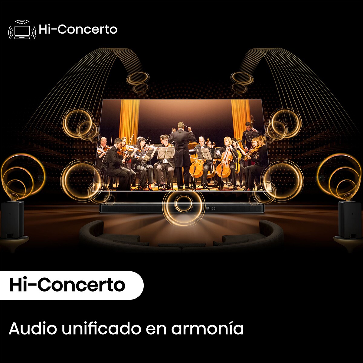 Barra de Som Hisense AX5140Q, Dolby Atmos 5.1.4, 600W, Subwoofer Sem Fios com Colunas Traseiras Preto-6