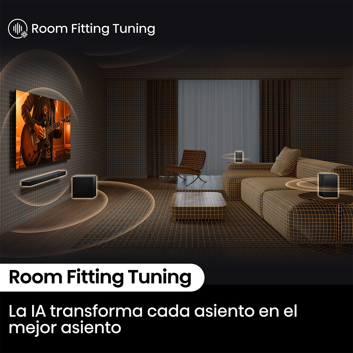 Barra de sonido Hisense AX-5140Q, Dolby Atmos 5.1.4 canales, 600W con Subwoofer inalámbrico + Altavoces traseros Negro-7