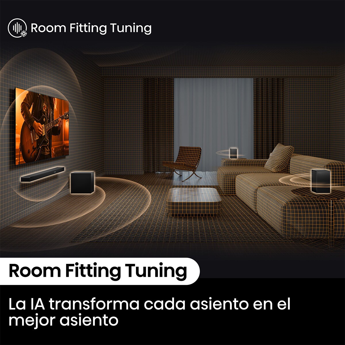 Barra de Som Hisense AX5140Q, Dolby Atmos 5.1.4, 600W, Subwoofer Sem Fios com Colunas Traseiras Preto-7