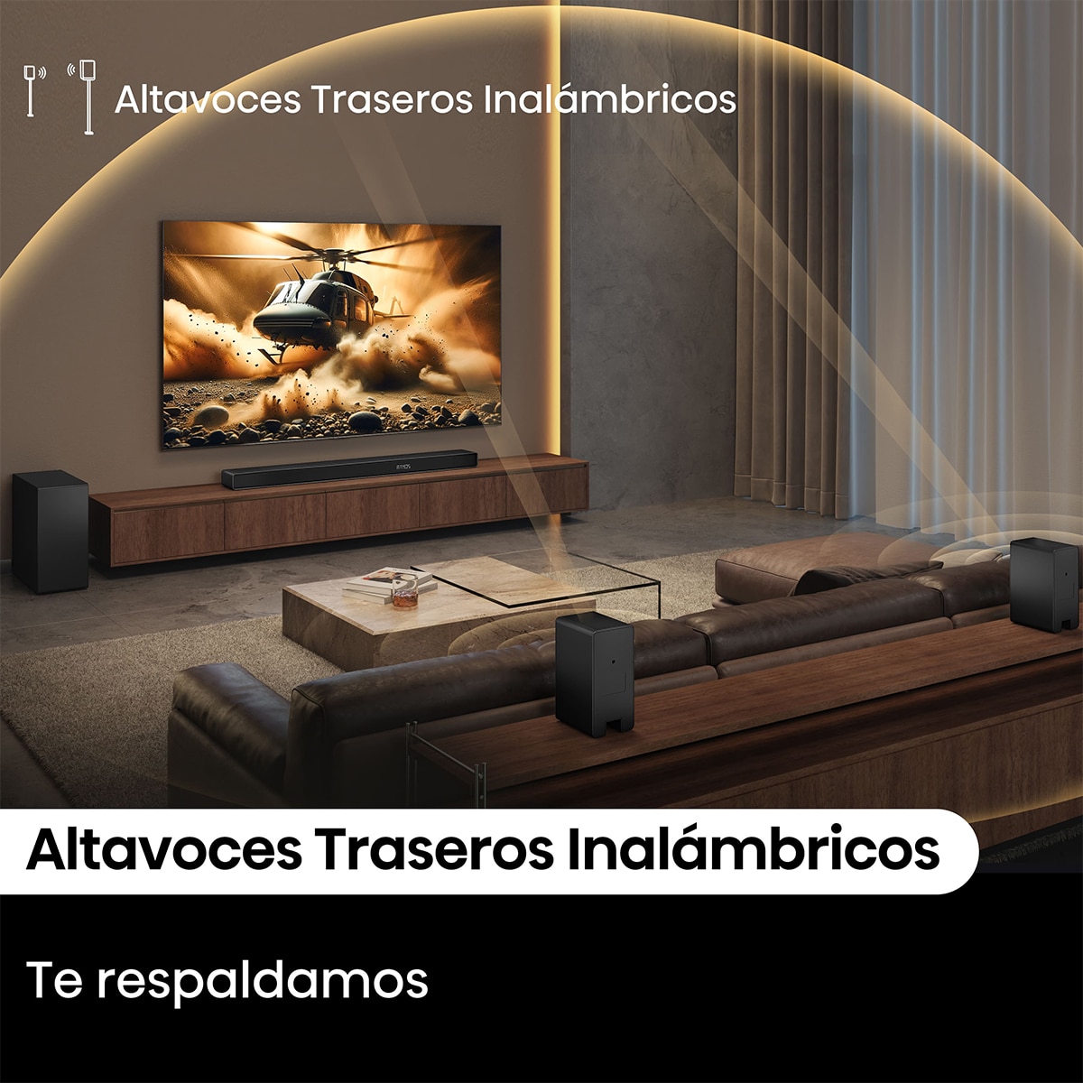 Barra de sonido Hisense AX-5140Q, Dolby Atmos 5.1.4 canales, 600W con Subwoofer inalámbrico + Altavoces traseros Negro-8