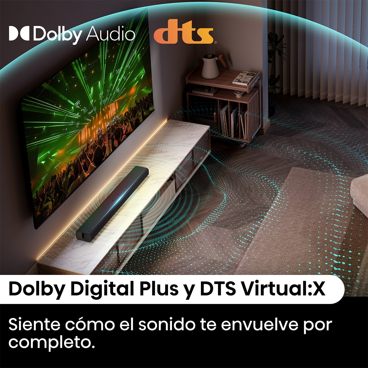 Barra de sonido Hisense HS1000, 2.0 120W Dolby Digital Plus Negro-5
