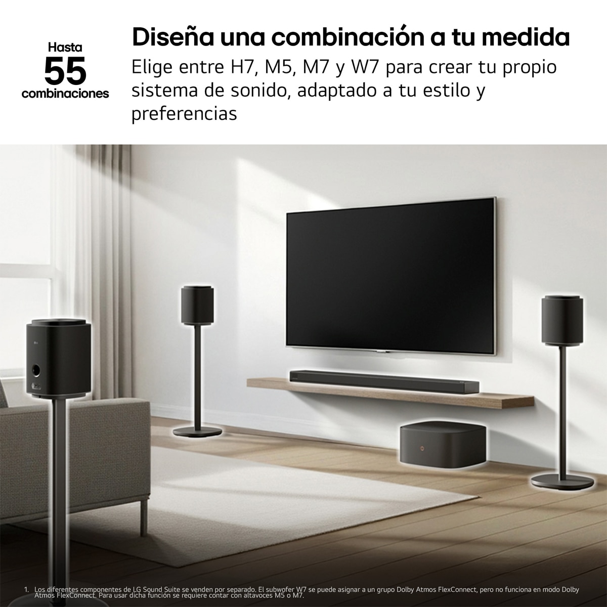 Altavoz inalámbrico LG Sound Suite M7, WiFi, 2.1.1 canales, Dolby Atmos FlexConnect Negro-11