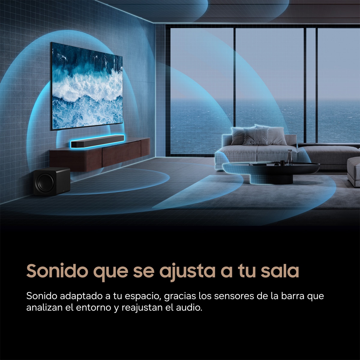 Barra de Sonido Samsung 2026 HW-Q990H Dolby Atmos Inalámbrico con Wi-Fi. 11.1.4 canales con 23 altavoces. Subwoofer inalámbrico Negro Titanio-6