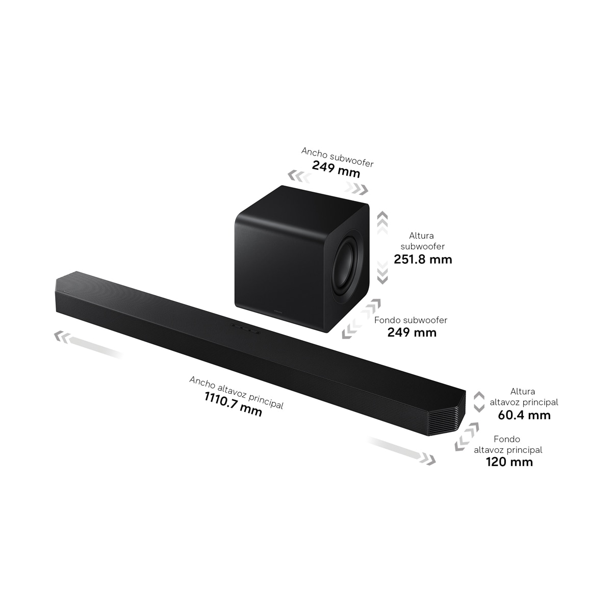 Barra de Sonido Samsung 2026 HW-Q800H Inalámbrico Dolby Atmos con Wi-Fi. 5.1.2 canales con 11 altavoces. Subwoofer inalámbrico Negro-2