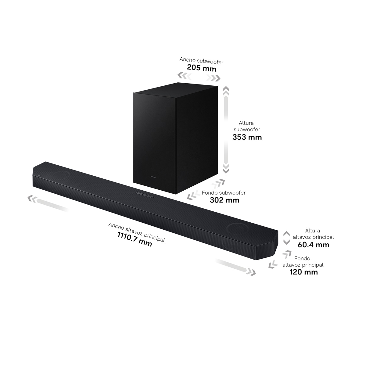 Barra de Sonido Samsung 2026 HW-Q600H Inalámbrico Dolby Atmos con Wi-Fi. 3.1.2 canales con 9 altavoces. Subwoofer inalámbrico Negro Titanio-2