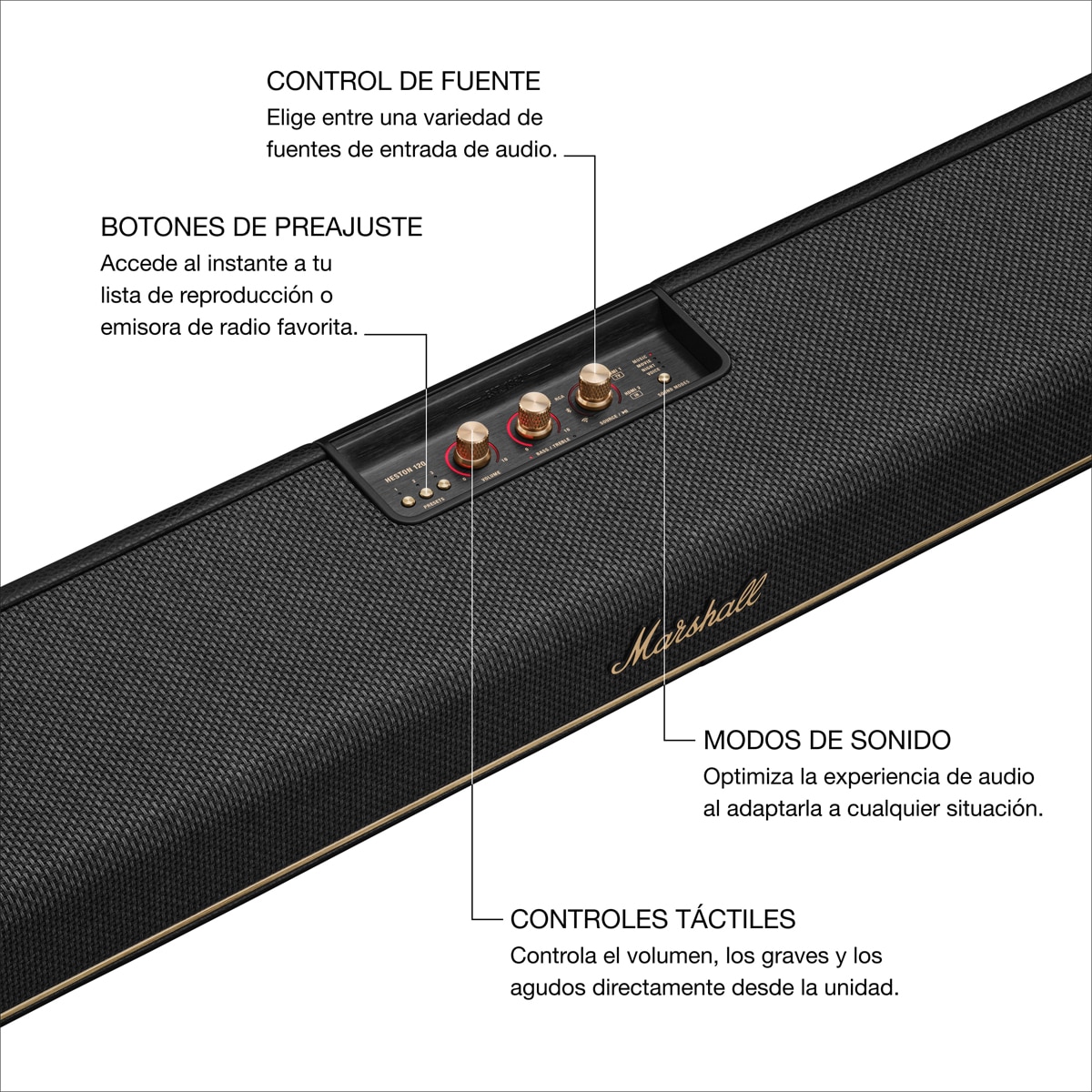 Barra de sonido Marshall Heston 120 - Negro Negro-6