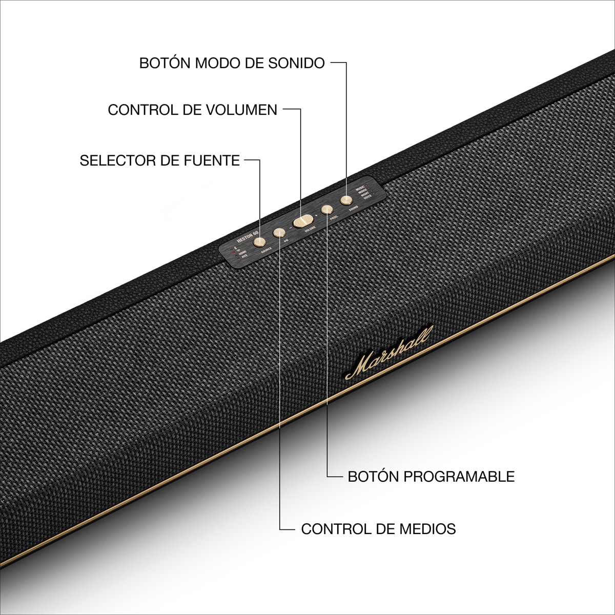Barra de Sonido Marshall Heston 60 Negro-7