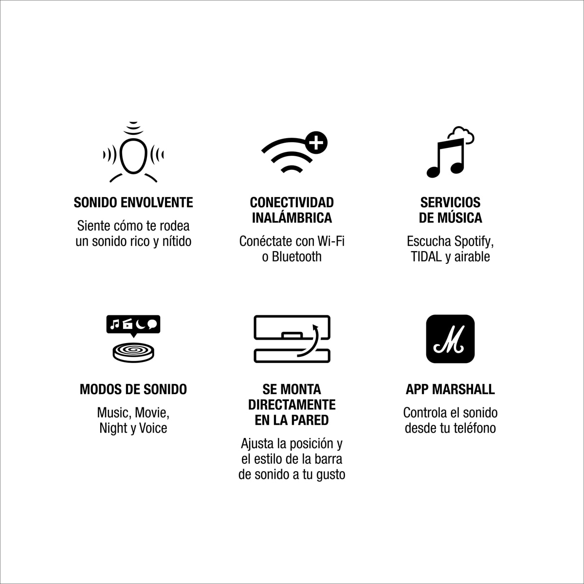 Barra de Sonido Marshall Heston 60 Negro-12