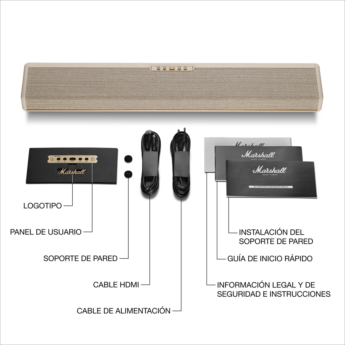 Barra de Sonido Marshall Heston 60 - Crema Crema-6