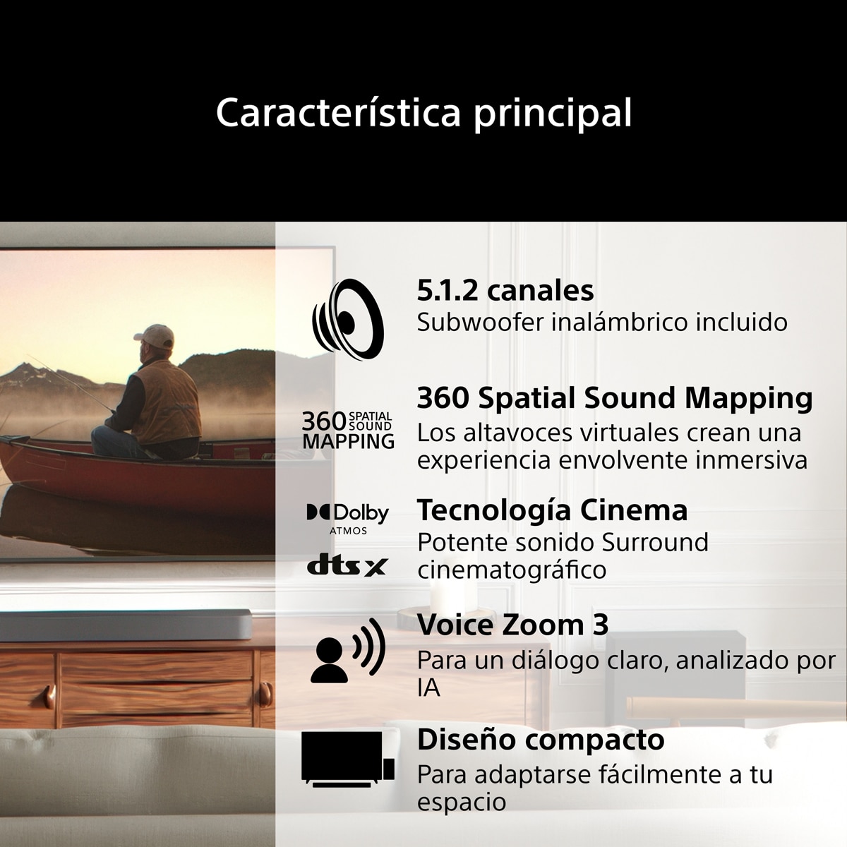 Barra de sonido Sony BRAVIA Theatre Bar 7 5.1.2, Subwoofer inalámbrico, Sonido envolvente, Dolby Atmos, DTS X, inalámbrico EARC, ARC, WiFi Negro-3