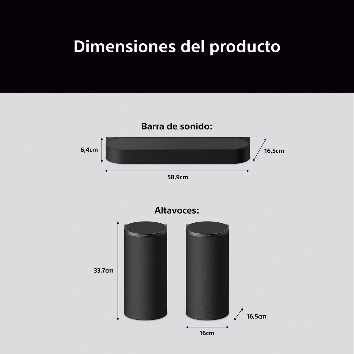 Sony BRAVIA Theatre Trio, sistema de tres elementos, sonido envolvente Dolby Atmos/DTS:X, 360 Spatial Sound Mapping, Voice Zoom, Bluetooth, HT-A8 Negro-7
