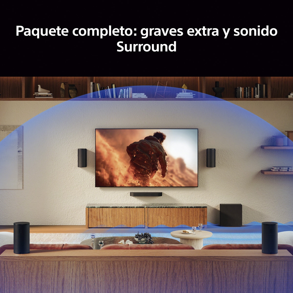 Sony BRAVIA Theatre Trio+, sistema de sonido envolvente Dolby Atmos con subwoofer y traseros, DTS:X, 360 Spatial Sound Mapping, Bluetooth, HP-AP8 Negro-5