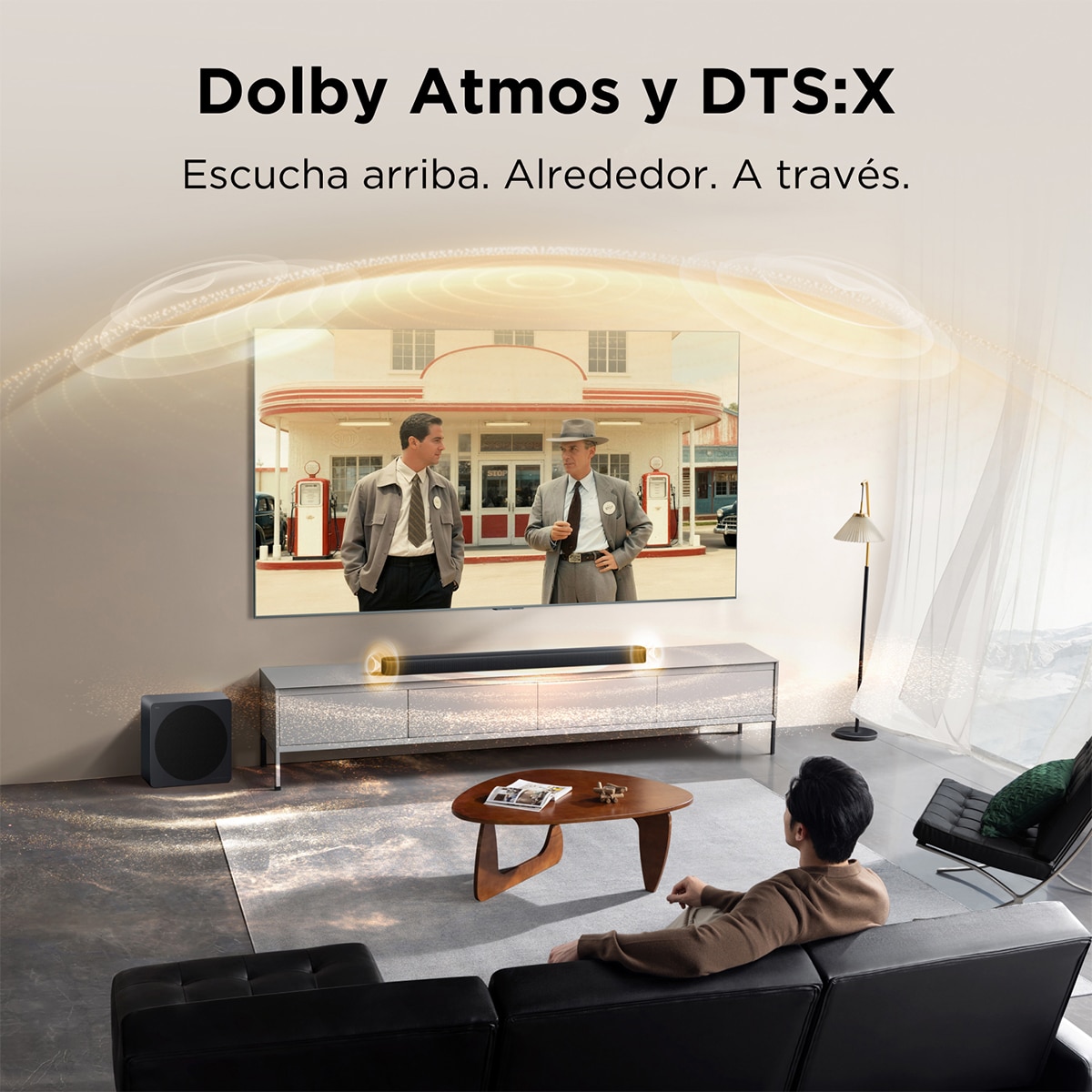 Imagen 5 de Barra de sonido TCL A65K 3.1.2 canales, 460W, audio by BANG & OLUFSEN, Dolby atmos, DTS-X. Tutti Choral, Subwoofer inalámbrico - Titanio Titanio