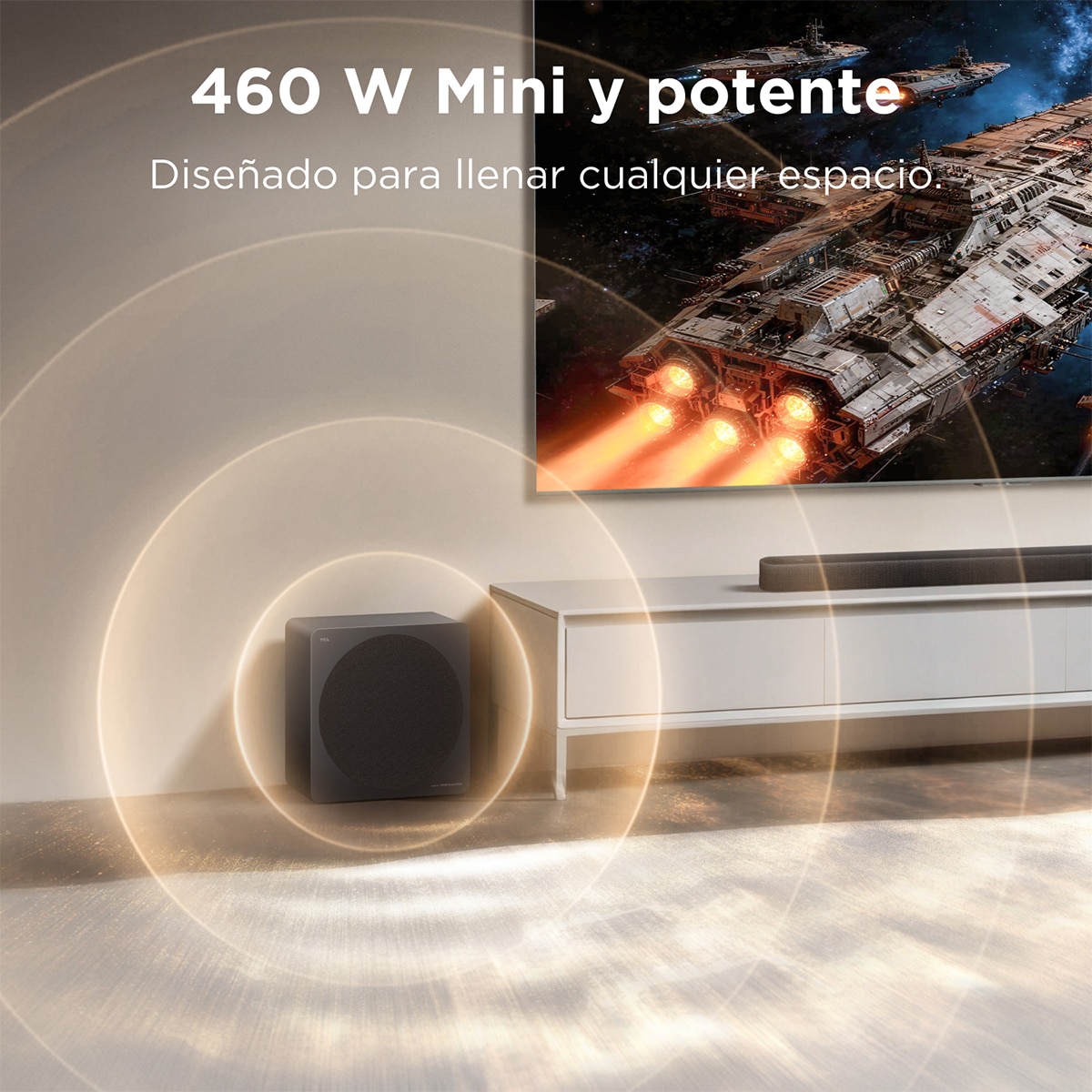 Imagen 7 de Barra de sonido TCL A65K 3.1.2 canales, 460W, audio by BANG & OLUFSEN, Dolby atmos, DTS-X. Tutti Choral, Subwoofer inalámbrico - Titanio Titanio