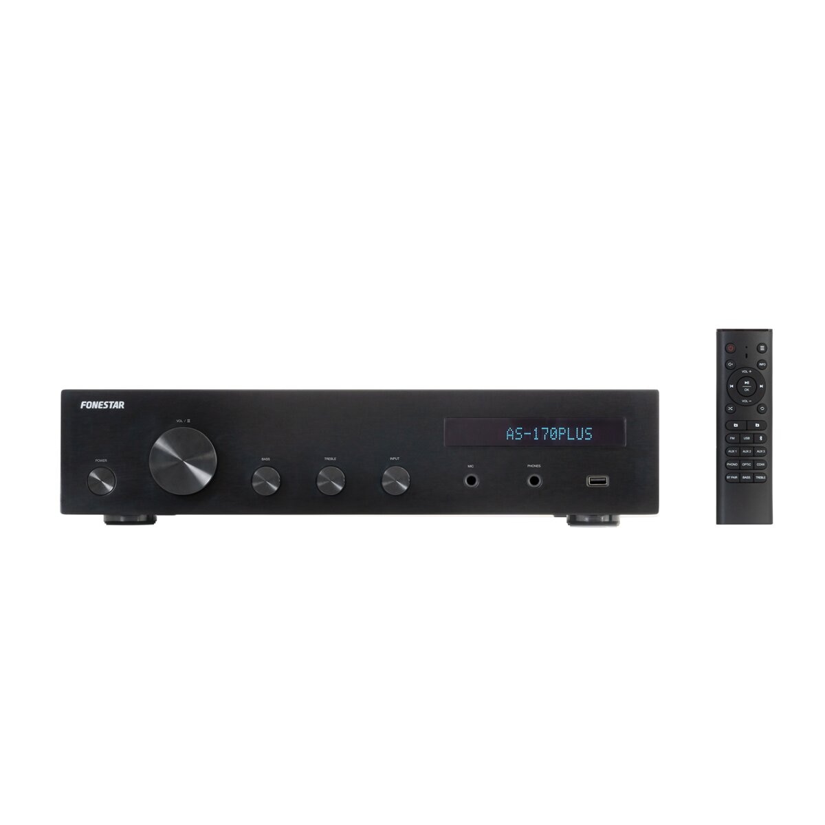 Amplificador Stereo Bluetooth, USB, FM Preto-4
