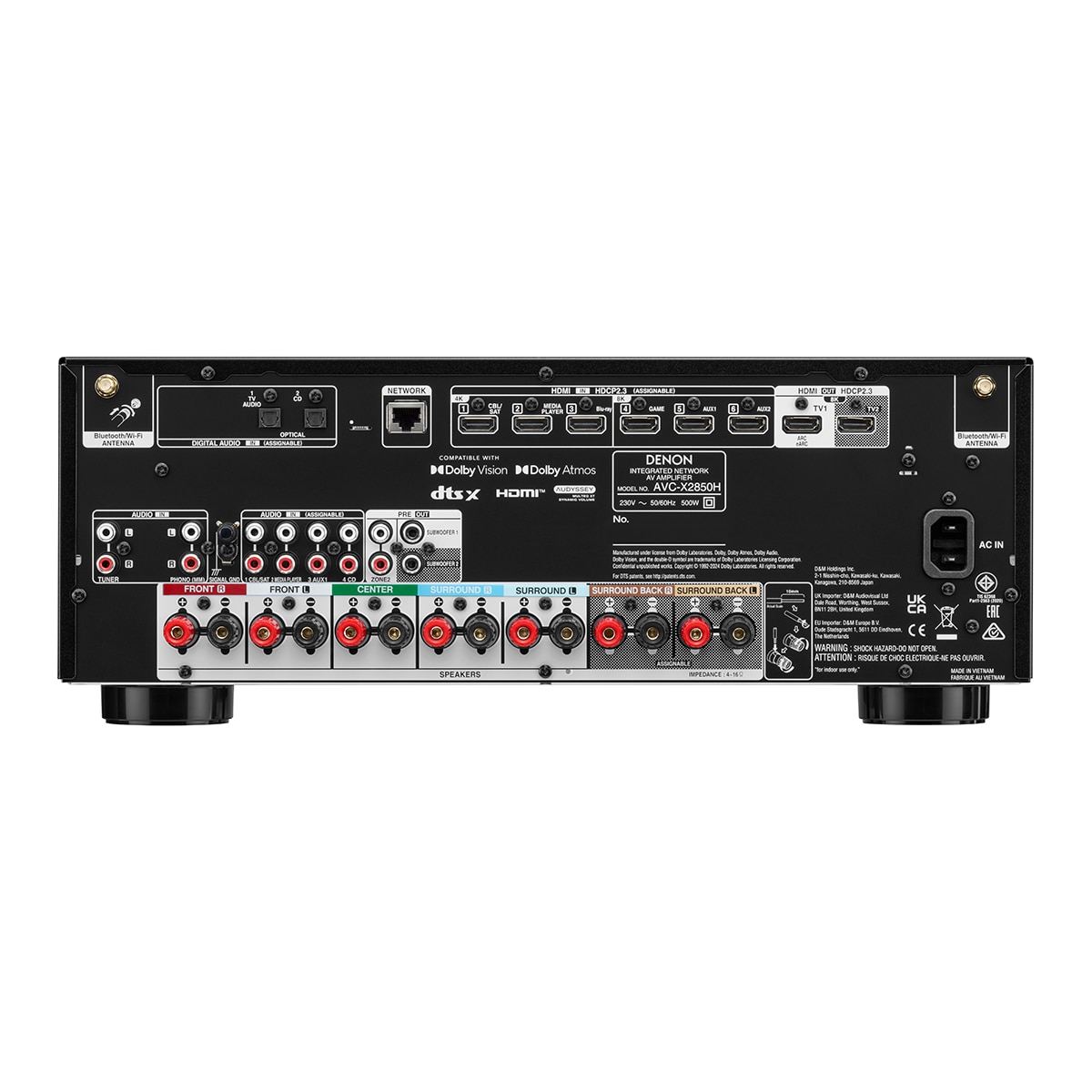Amplificador AV Denon AVC-X2850, 7.2 canales, 8K con audio 3D Negro-4