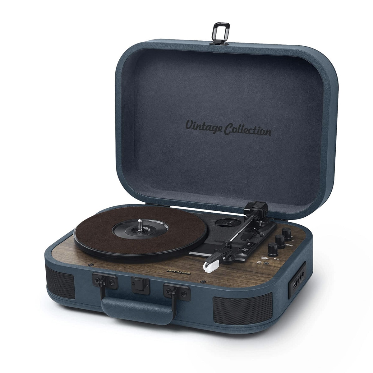 Tocadiscos estéreo vintage Muse MT-201 OB, receptor Bluetooth Azul-1