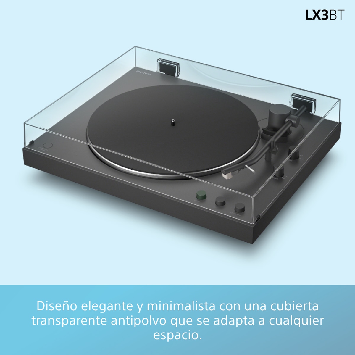 Tocadiscos Sony PS-LX3BT, Bluetooth con compatibilidad Qualcomm aptX, automático, preamplificador incorporado y diseño minimalista Negro-4