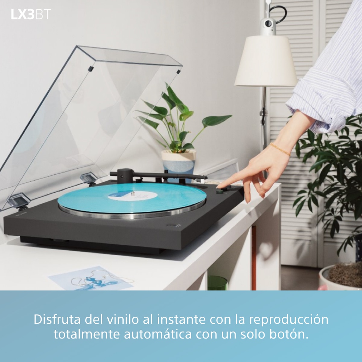 Tocadiscos Sony PS-LX3BT, Bluetooth con compatibilidad Qualcomm aptX, automático, preamplificador incorporado y diseño minimalista Negro-6