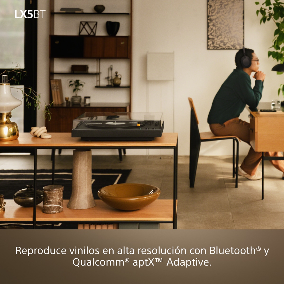 Tocadiscos Sony PS-LX5BT, Bluetooth con compatibilidad Qualcomm aptX, automático, calidad sonido premium (cartucho MM y presión aguja de 2,0±0,5 g) Negro-10