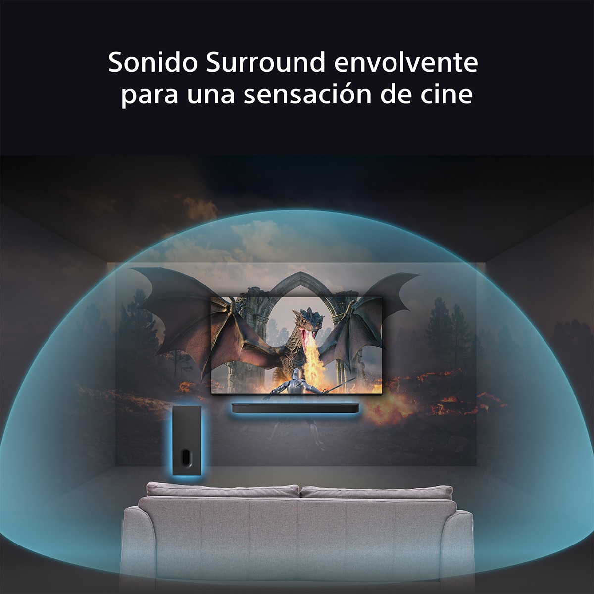 Subwoofer inalámbrico Sony BRAVIA Theatre Sub 7, 100W, graves profundos y sonido mejorado. Diseño compacto, combinable con barras y altavoces. Negro-3