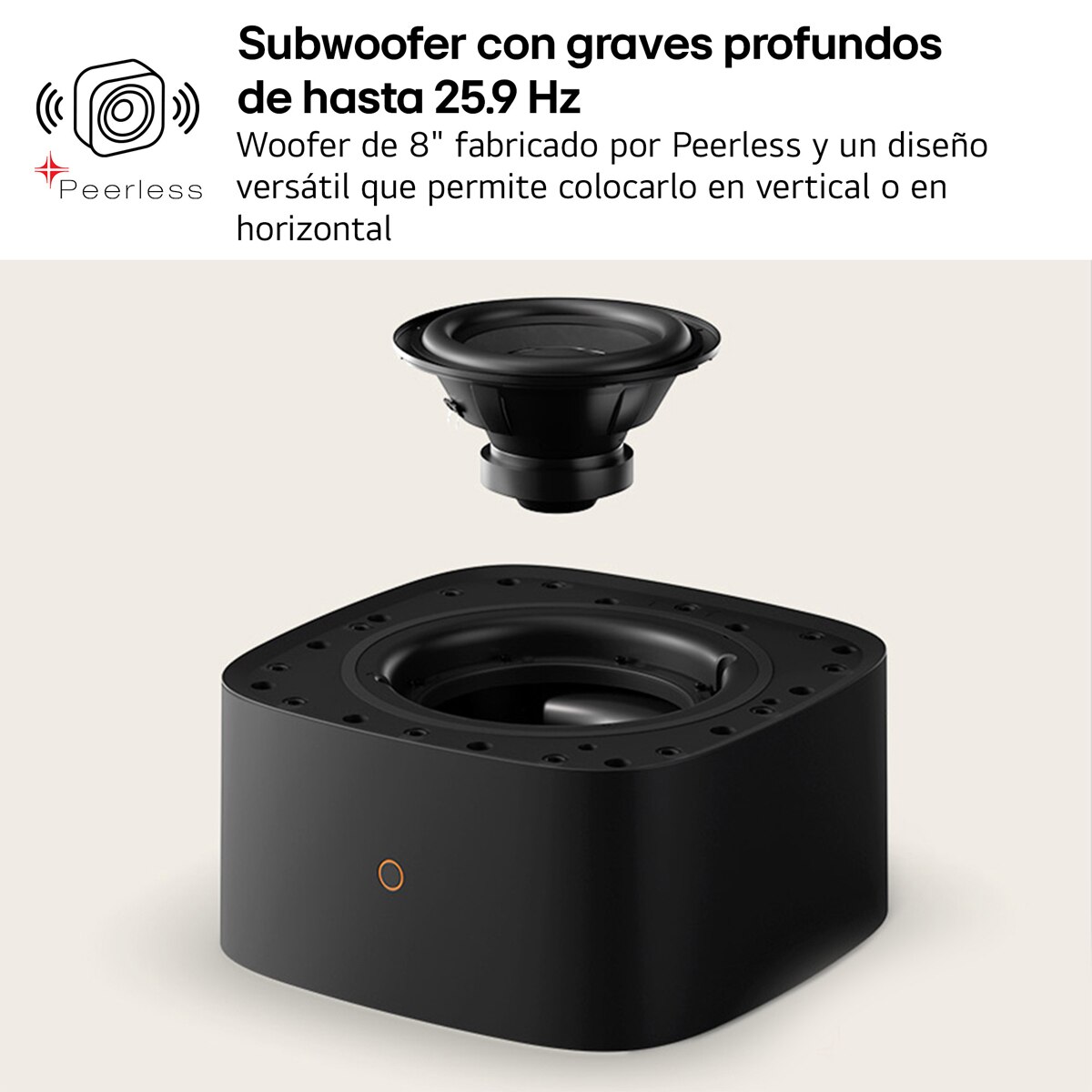 Subwoofer Inalámbrico LG Sound Suite W7, graves profundos, woofer 8" Negro-4