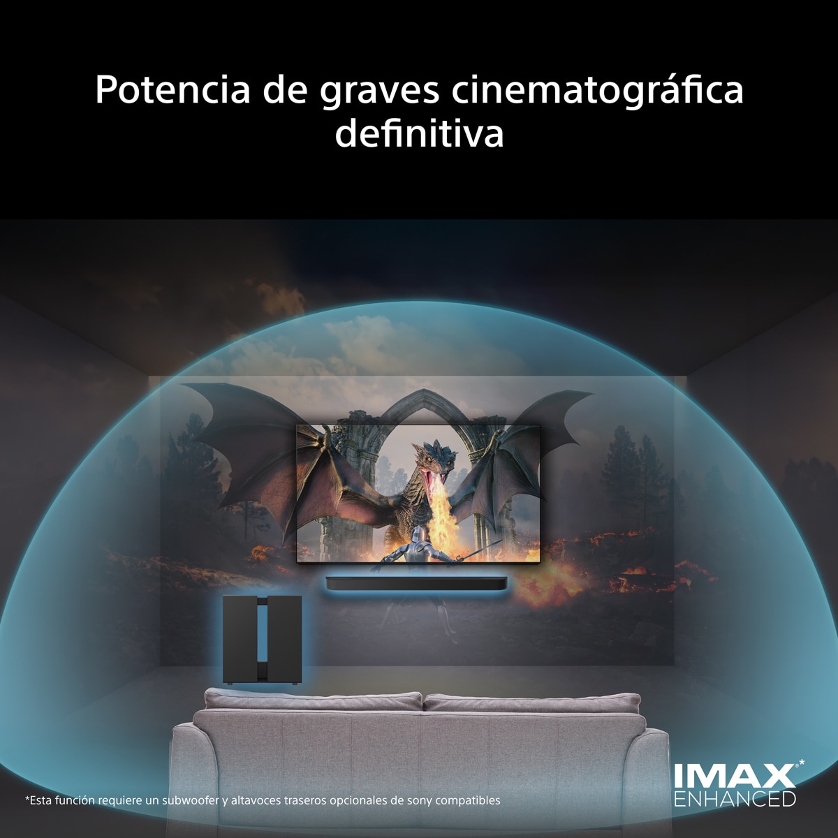 Subwoofer inalámbrico Sony BRAVIA Theatre Sub 9: 600W, Sonido envolvente, Dolby Atmos, DTS X Negro-3