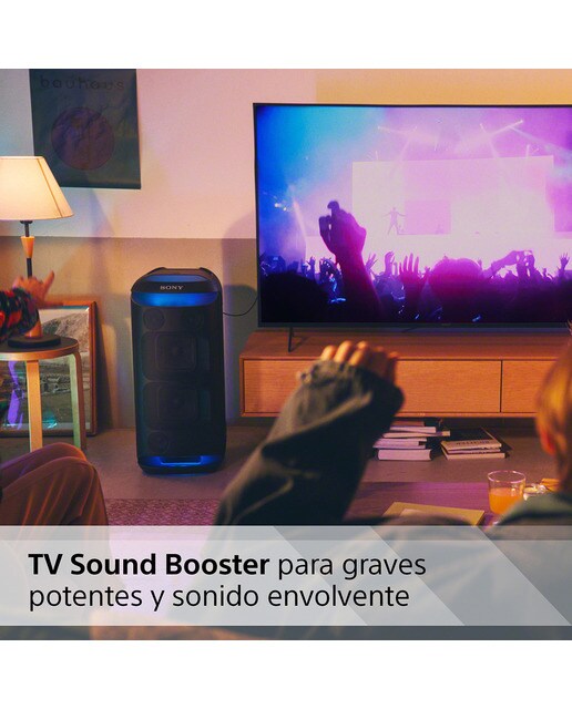 Altavoz Bluetooth Sony SRS-XV800 con sonido potente 360°, MEGA BASS, 25 horas de batería, portátil, para interior y exterior, iluminado y karaoke Negro-5