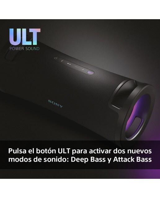 Altavoz portátil Sony ULT FIELD 7 con ULT POWER SOUND, Deep bass, 30h batería, IP67, resistente al agua, iluminación, micrófono, audio-in, negro Negro-5