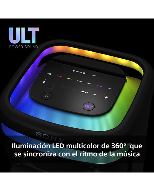 Altavoz para fiestas Sony ULT TOWER 10, ULT POWER SOUND, Deep Bass, X-Balanced, iluminación 360º, con micrófono, portátil con ruedas - negro Negro-7