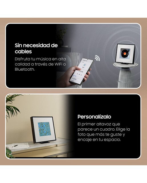 Coluna Samsung Music Frame, Dolby Atmos, Q-Symphony, 2.0, 120 W com subwoofer integrado, WiFi, suporte para assistente de voz Preto-5