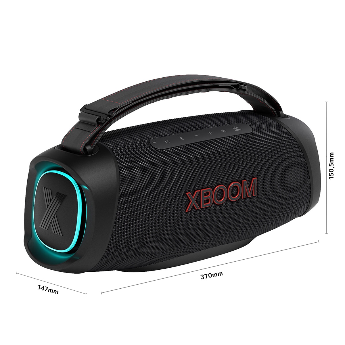 Altavoz portátil LG XBOOM Go X8GTBK, 120W, 15 Horas autonomía, Resistencia IP67 de Grado Militar, a polvo, agua, golpes, temperatura Negro-2