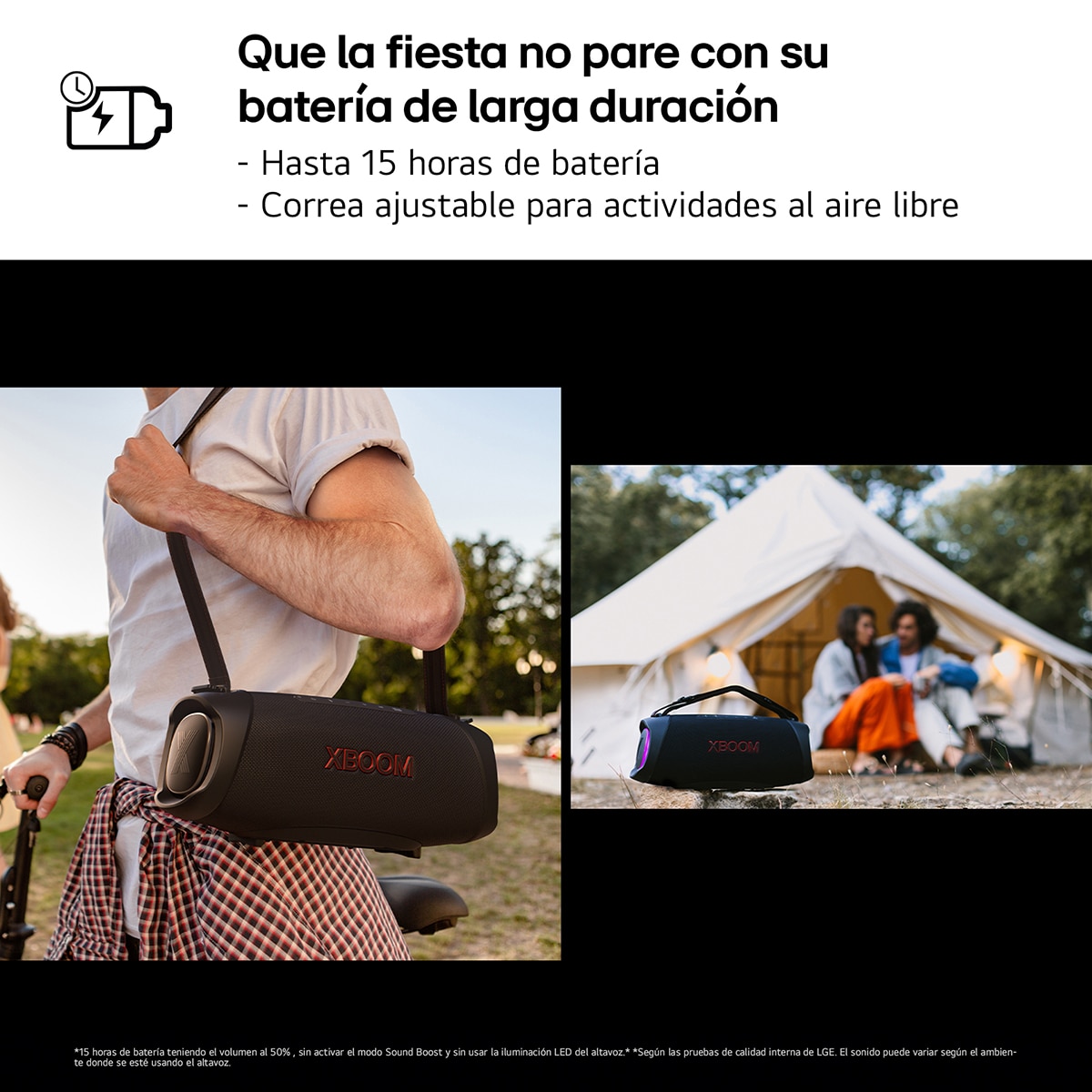 Altavoz portátil LG XBOOM Go X8GTBK, 120W, 15 Horas autonomía, Resistencia IP67 de Grado Militar, a polvo, agua, golpes, temperatura Negro-10