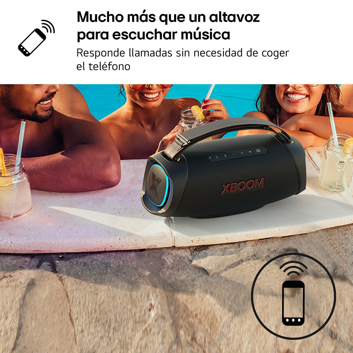 Altavoz portátil LG XBOOM Go X8GTBK, 120W, 15 Horas autonomía, Resistencia IP67 de Grado Militar, a polvo, agua, golpes, temperatura Negro-13