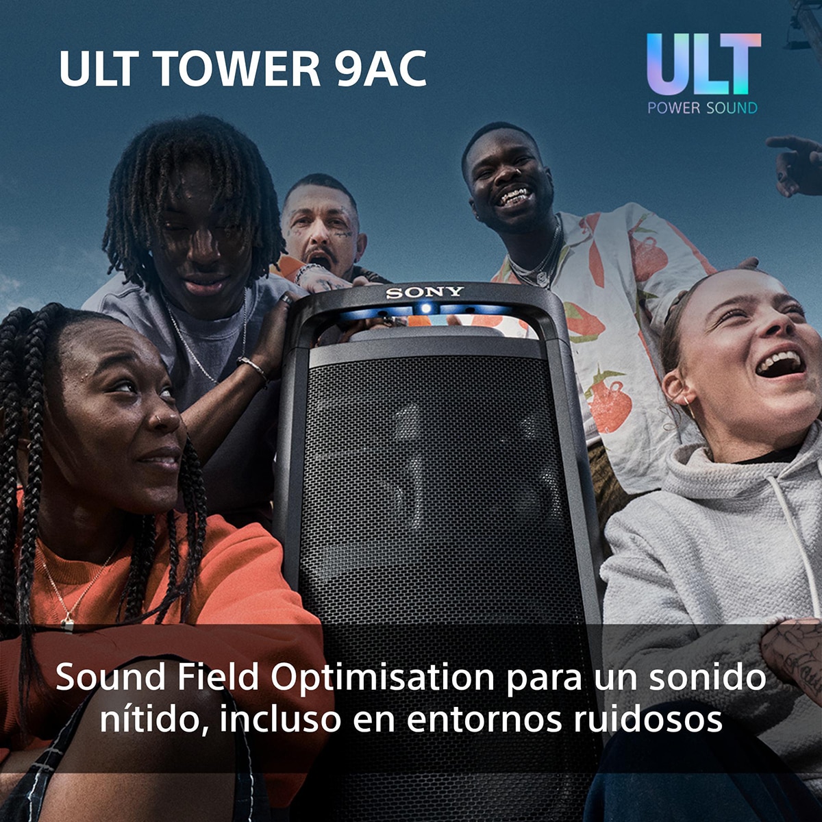 Altavoz Bluetooth para fiestas Sony ULT TOWER 9AC, 2xULT POWER SOUND, altavoz X-Balanced, iluminación y sonido 360, entradas karaoke Negro-7