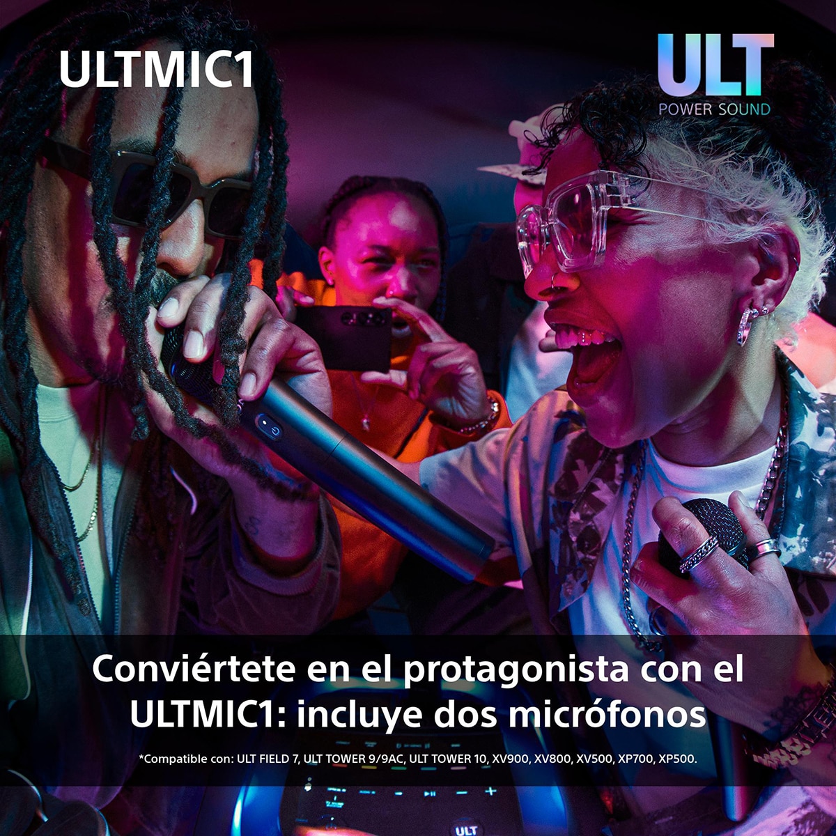 Set de 2 micrófonos inalámbricos negros y receptor Sony ULTMIC1 Negro-4