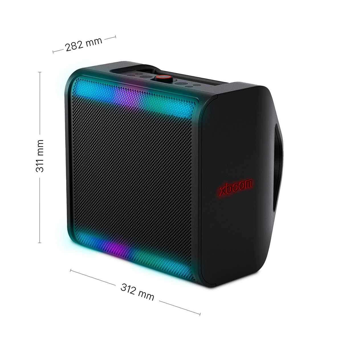 Altavoz gran potencia LG xboom Stage 301, 120W, Bluetooth 5.3 Miracast, hasta 12h batería intercambiable, karaoke, luces LED, para fiestas Negro-3