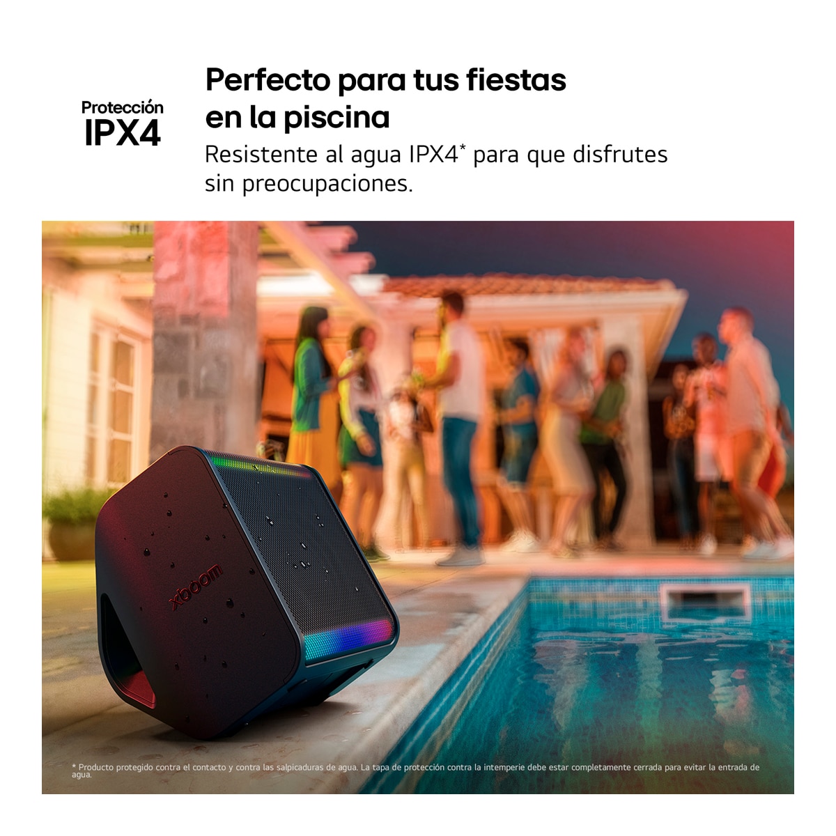 Altavoz gran potencia LG xboom Stage 301, 120W, Bluetooth 5.3 Miracast, hasta 12h batería intercambiable, karaoke, luces LED, para fiestas Negro-9