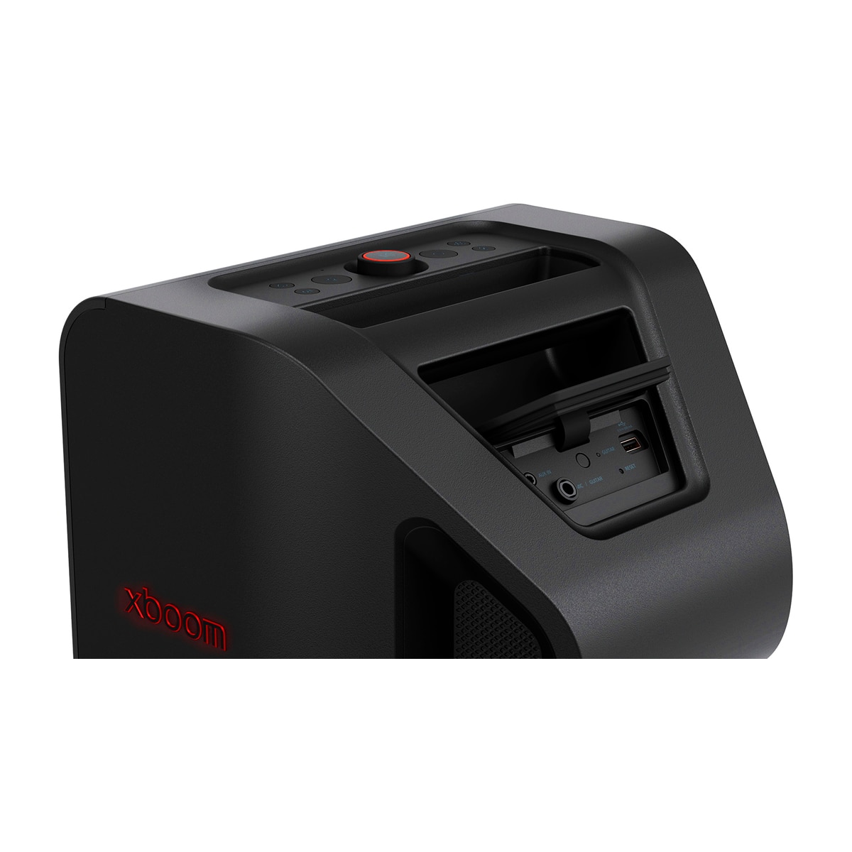 Altavoz gran potencia LG xboom Stage 301, 120W, Bluetooth 5.3 Miracast, hasta 12h batería intercambiable, karaoke, luces LED, para fiestas Negro-14