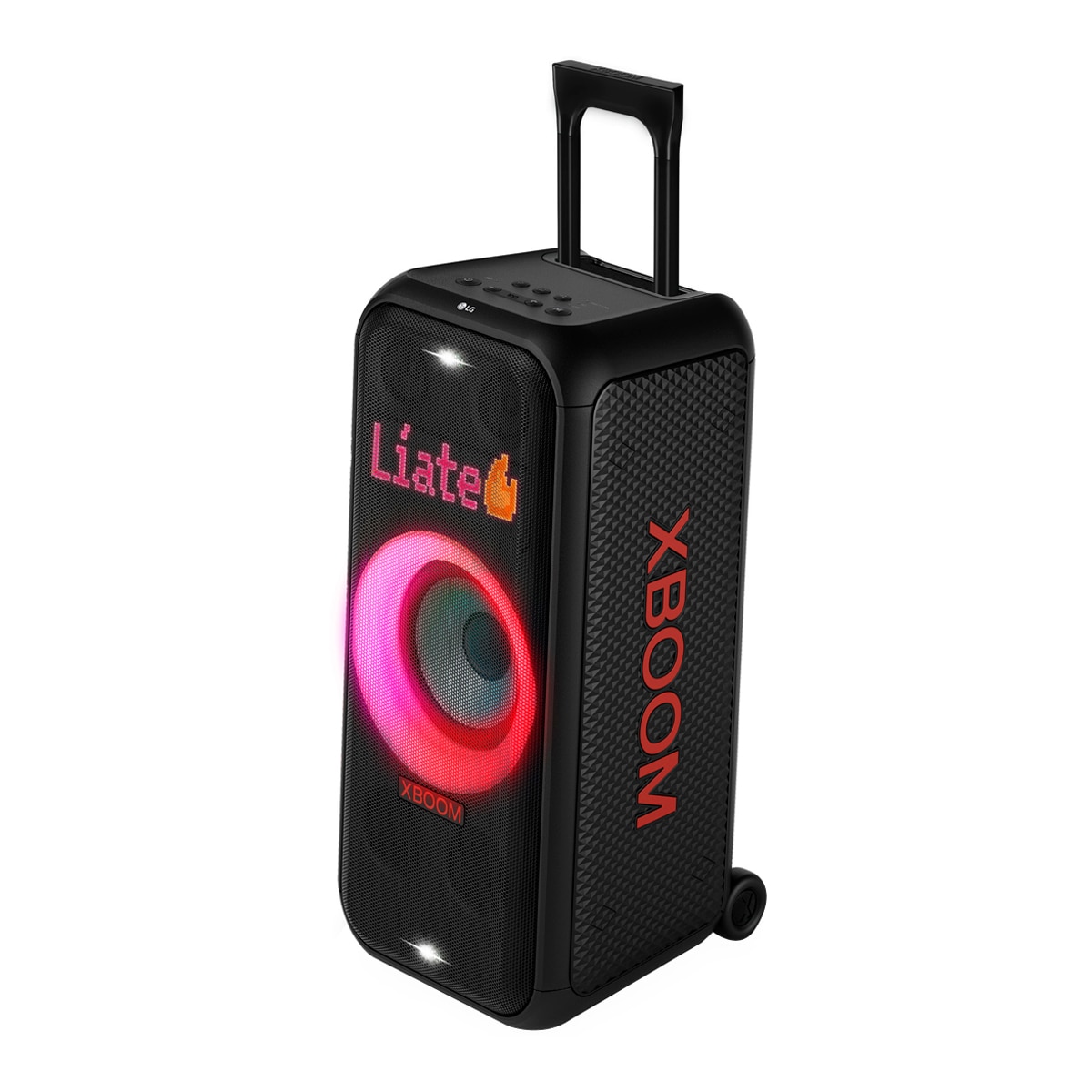Imagen 0 de Altavoz gran potencia LG xboom DXL7T 250W para fiestas, karaoke, luces y pantalla LED, Bluetooth, hasta 20h batería, asa telescópica y ruedas