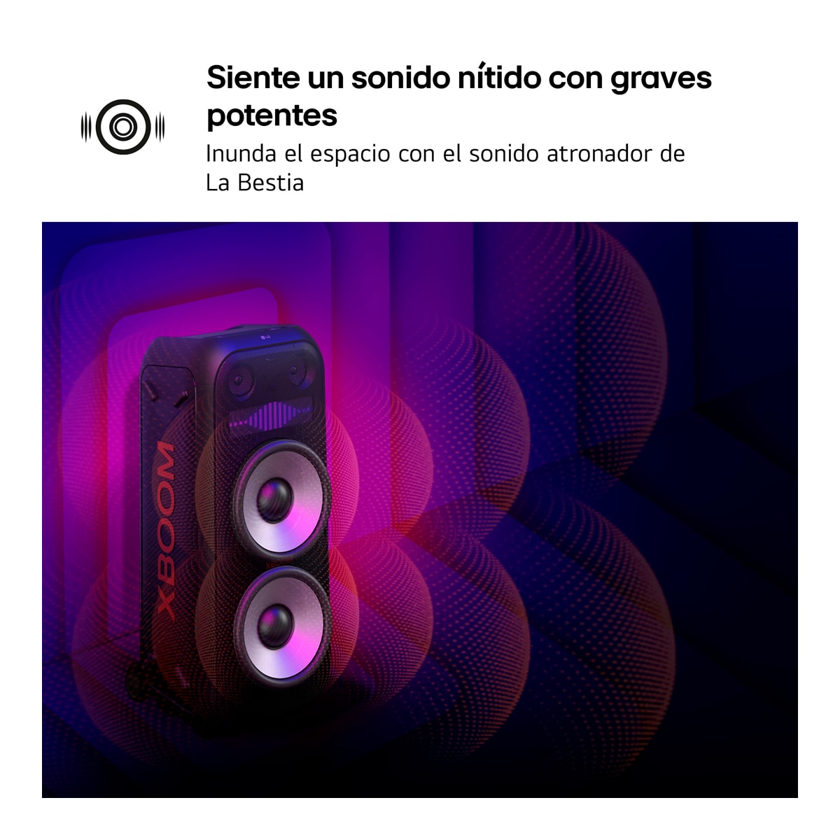 Altavoz gran potencia LG xboom DXL7T 250W para fiestas, karaoke, luces y pantalla LED, Bluetooth, hasta 20h batería, asa telescópica y ruedas Negro-4