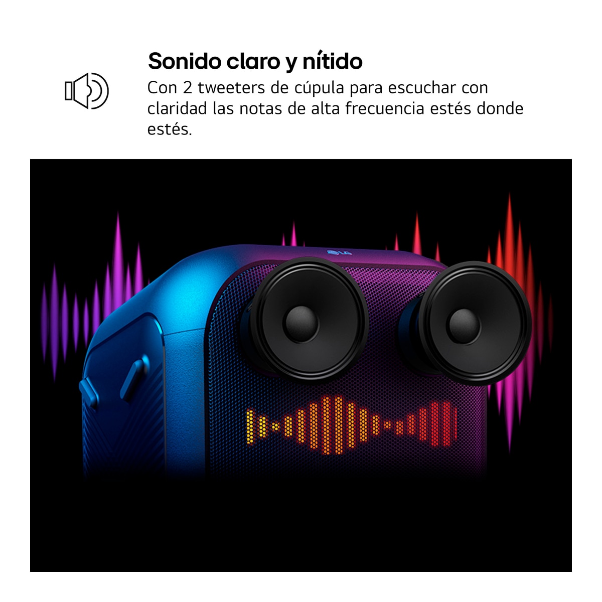 Altavoz gran potencia LG xboom DXL7T 250W para fiestas, karaoke, luces y pantalla LED, Bluetooth, hasta 20h batería, asa telescópica y ruedas Negro-11