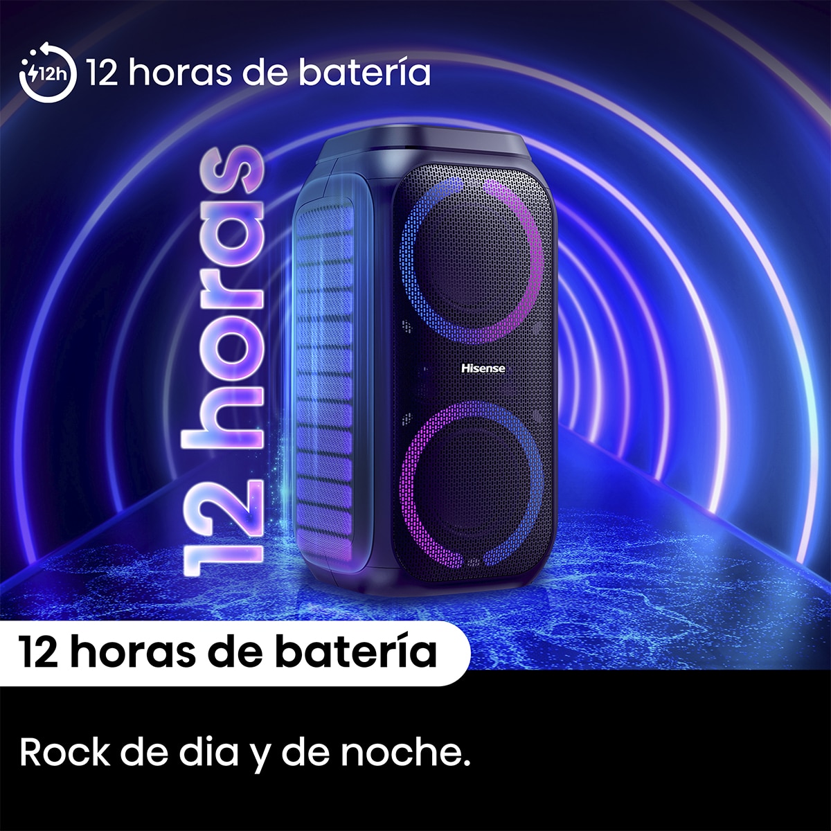 Altavoz portátil alta potencia Hisense Party Rocket 160, 2.0, Bluetooth Negro-6