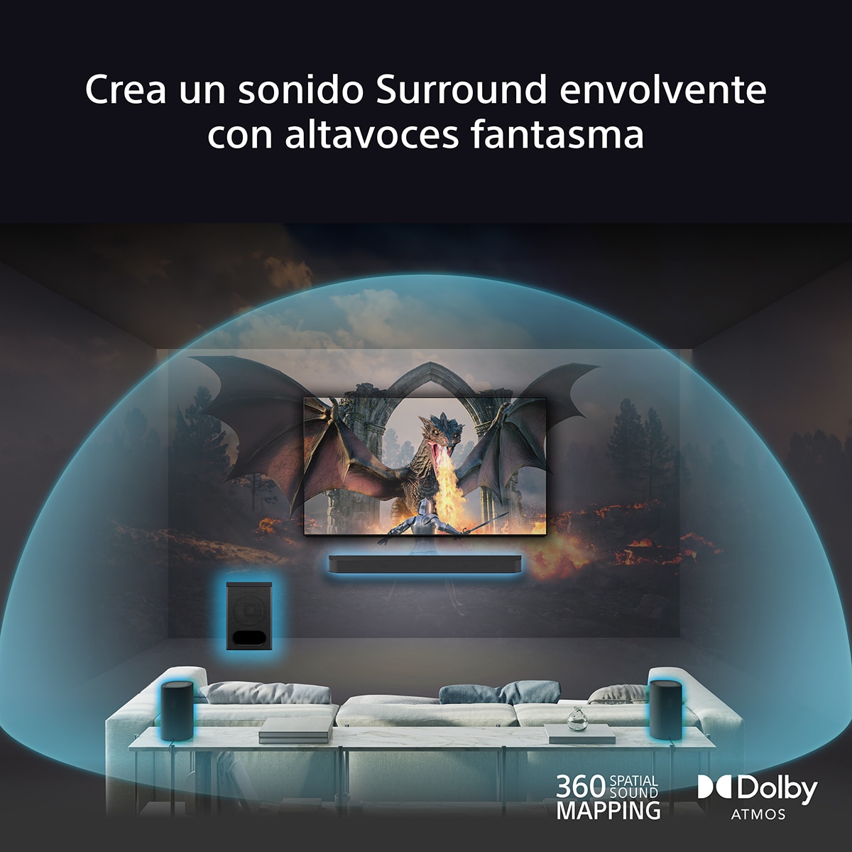 Altavoces traseros inalámbricos BRAVIA Theatre Rear 8. Sonido envolvente mejorado Mapping 360 compatible IMAX ENHANCED. Fácil manejo y control. Negro-3