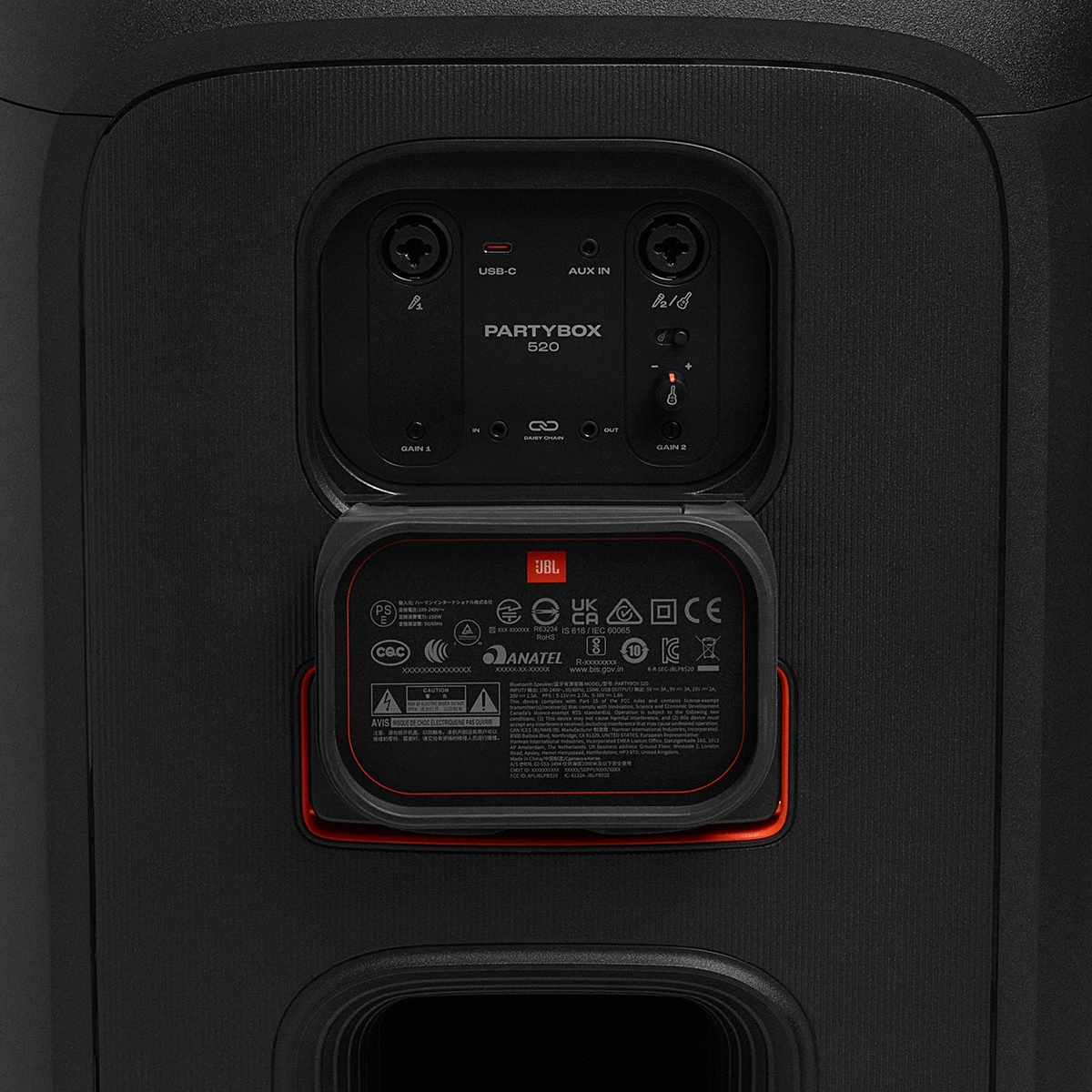 Coluna de Alta Potência JBL PartyBox 520 - Preto Preto-11